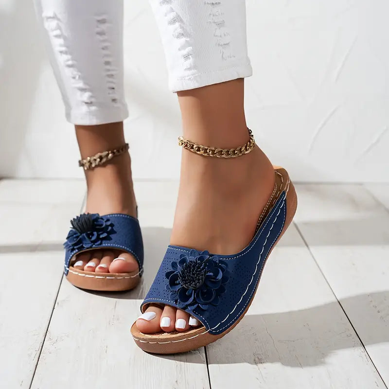 FLORA | Orthopedische Sandalen met Bloemmotief