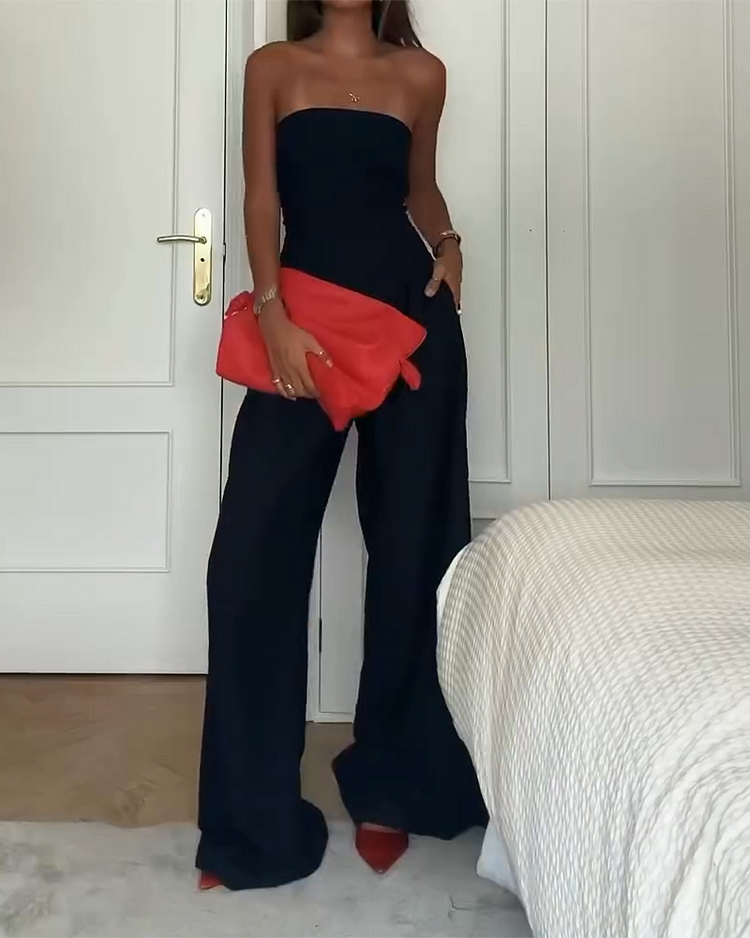 ZOÉ | Elegante en Verfijnde Strapless Jumpsuit