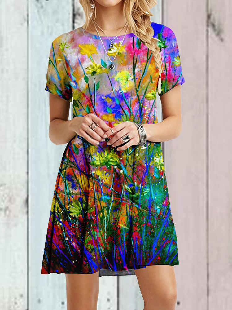 Liliana | Lange Boho Jurk met Elegante Bloemmotieven