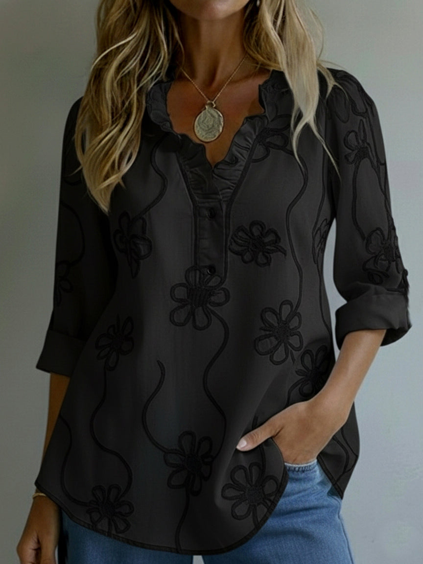 MAAIKE | Elegante Blouse met Ruches en Tijdloos Comfort