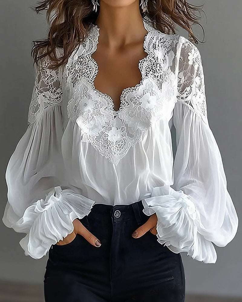 SVEA | Elegante Kant-Blouse met Ademend Comfort