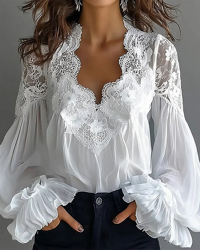 SVEA | Elegante Kant-Blouse met Ademend Comfort