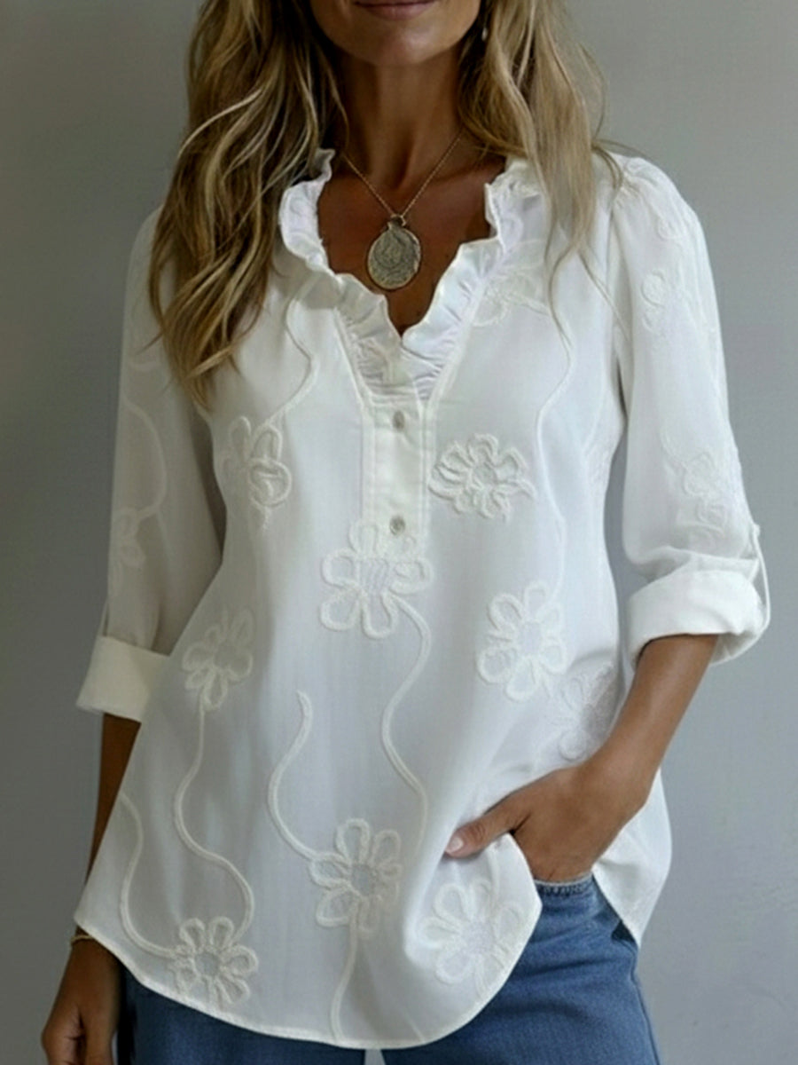 MAAIKE | Elegante Blouse met Ruches en Tijdloos Comfort