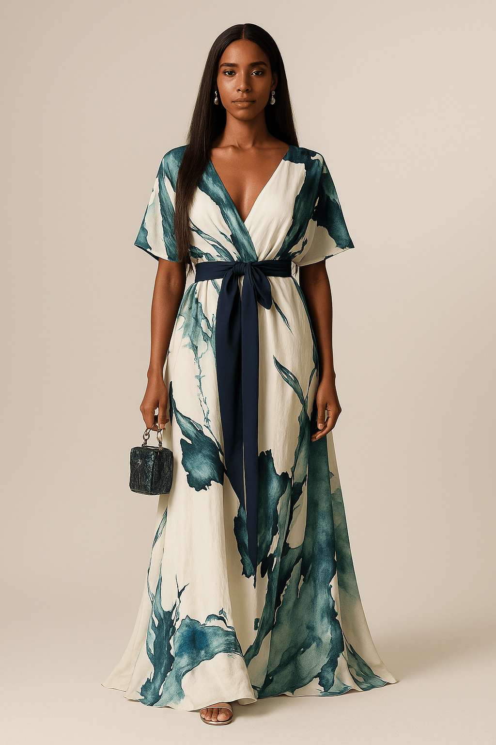 SERENA | Lange Jurk die je Look Transformeert met Elegantie en Artistieke Flair