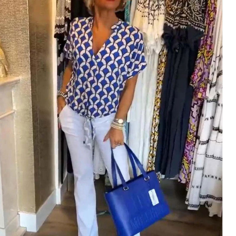 VALENTINA | Lente Blouse met Chic Print en Casual Snit voor Stijlvolle Dagen