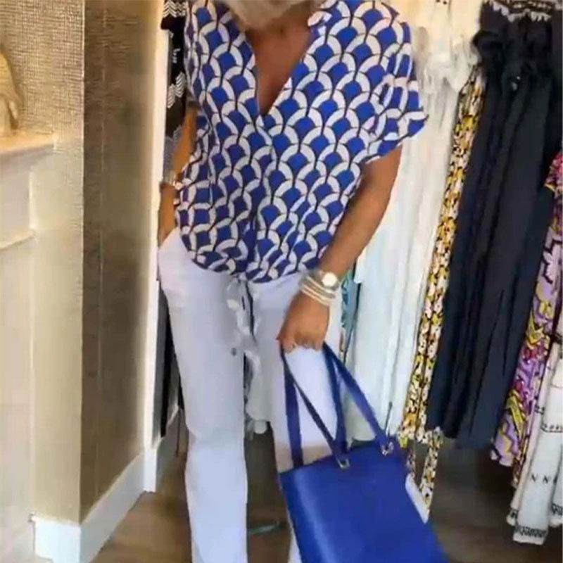 VALENTINA | Lente Blouse met Chic Print en Casual Snit voor Stijlvolle Dagen