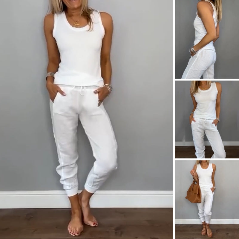 GABRIELLA | Twee-delige Casual Set met Frisse Comfort en Natuurlijke Stijl voor Elke Gelegenheid