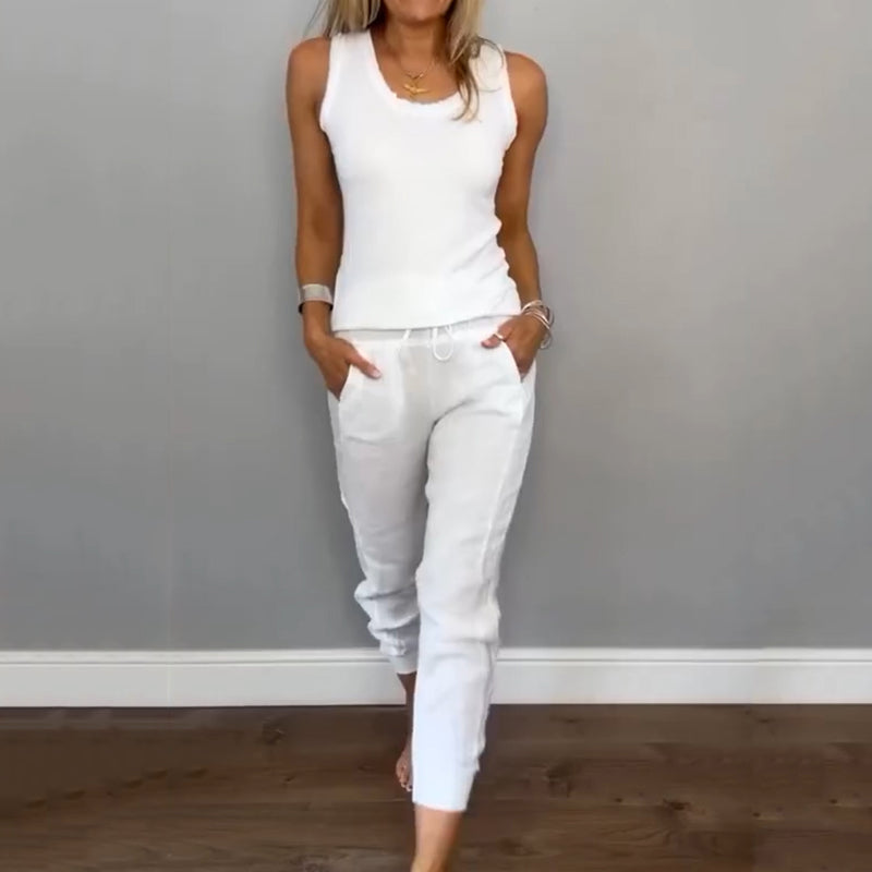 GABRIELLA | Twee-delige Casual Set met Frisse Comfort en Natuurlijke Stijl voor Elke Gelegenheid