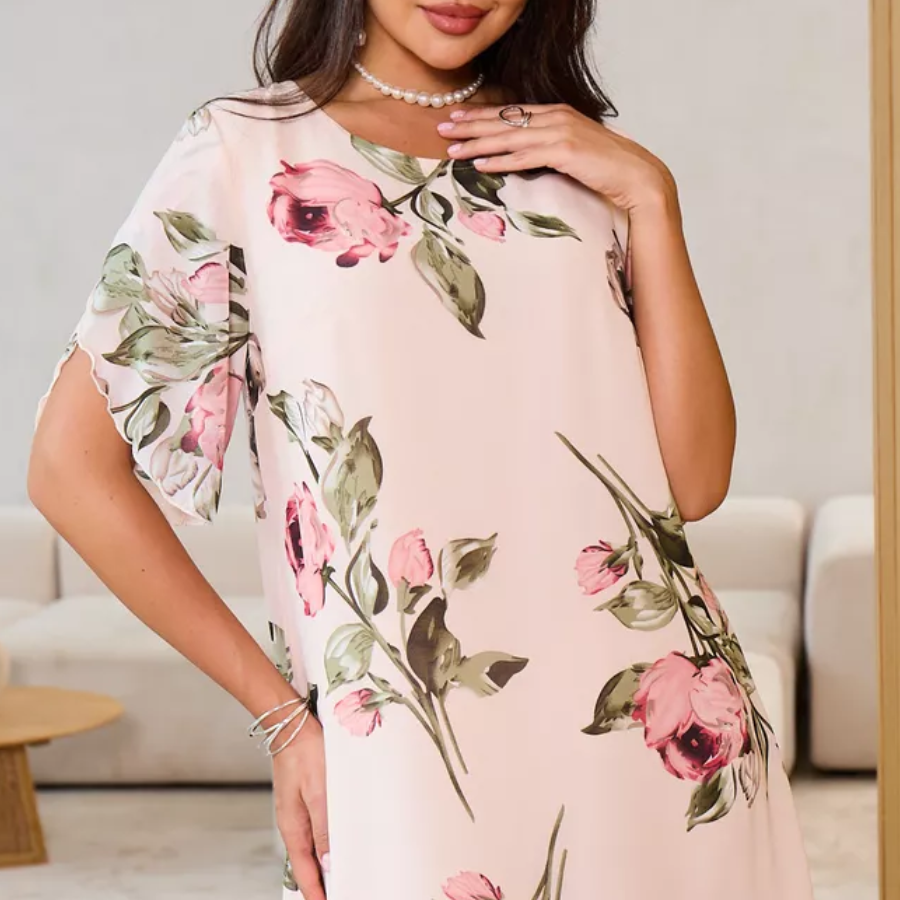EVELINA | Lichte Bloemenjurk voor Zomercomfort en Veelzijdige Elegantie