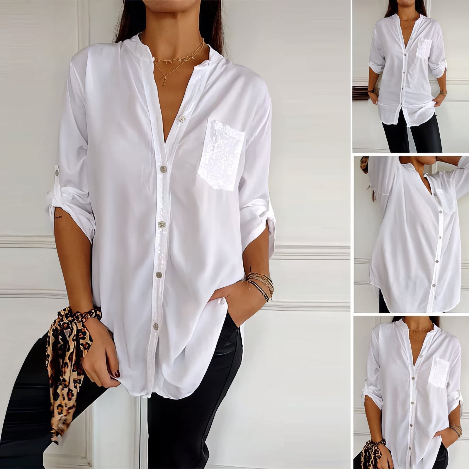 LUCIE | Top Patchwork met Pailletten, Stralend en Elegant