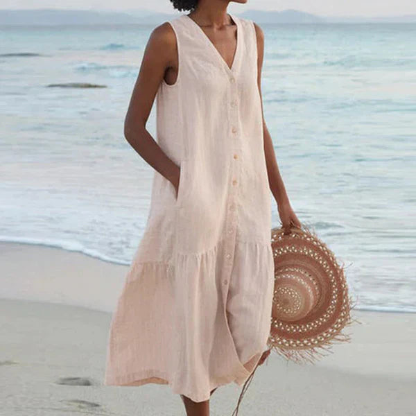BIANCA | Mouwloze Hemdress met Comfort en Zomerstijl