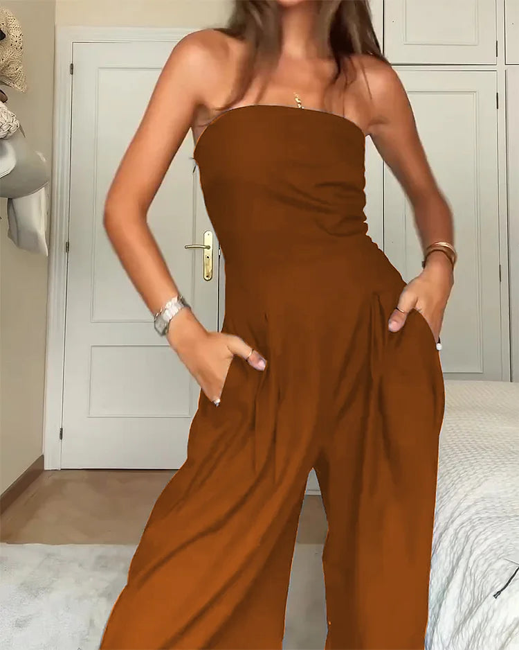 ZOÉ | Elegante en Verfijnde Strapless Jumpsuit