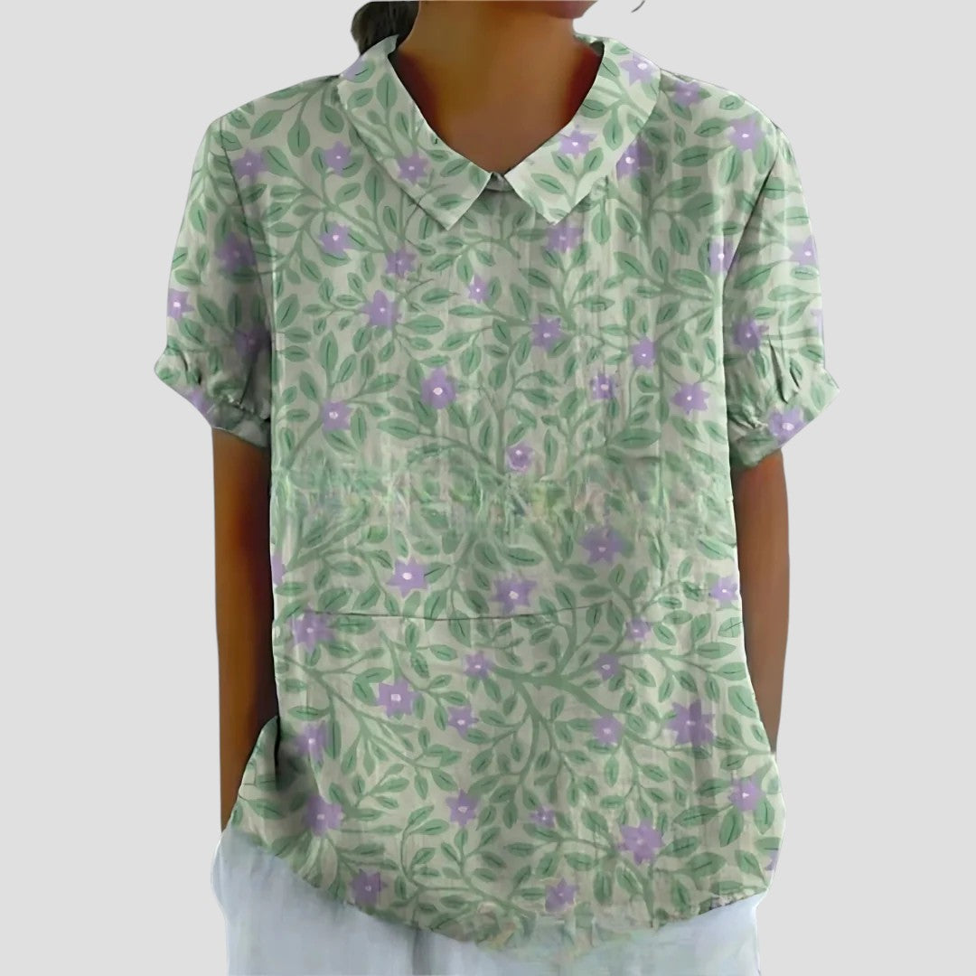 LUNA | Bloemige Blouse met Relaxte Pasvorm en Natuurlijke Stijl voor Zomerse Dagen