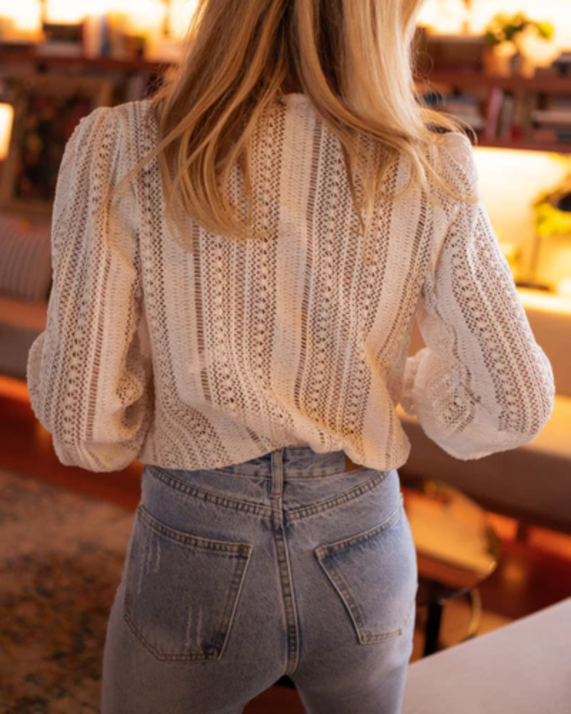 RACHELE | Elegante Haakblouse met Romantische Pasvorm voor Boheemse Look