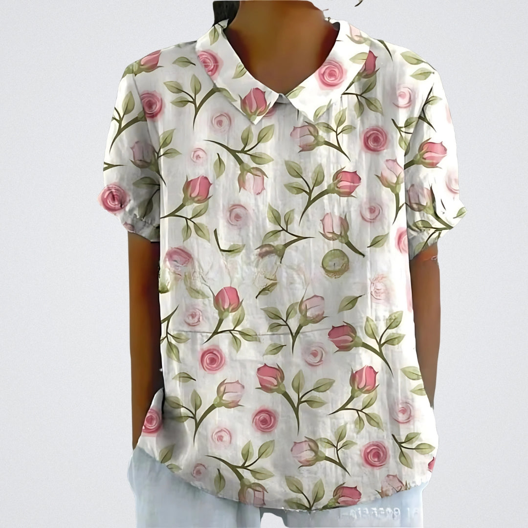 ALESSIA | Bloemenblouse met Harmonieuze Snit en Romantische Stijl voor Ontspannen Dagen