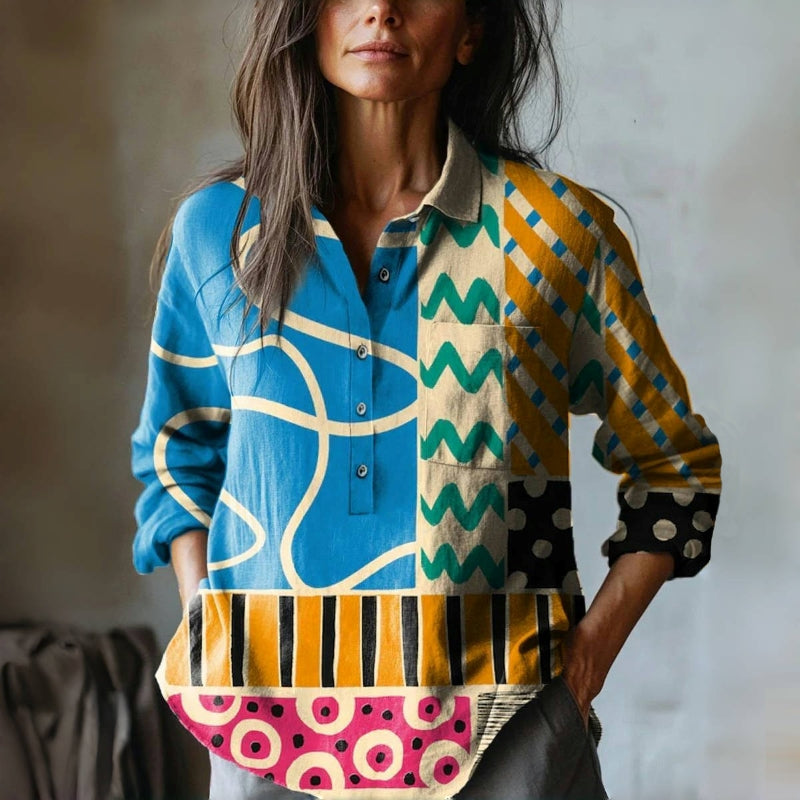VIVIANA | Elegante en Geometrische Blouse