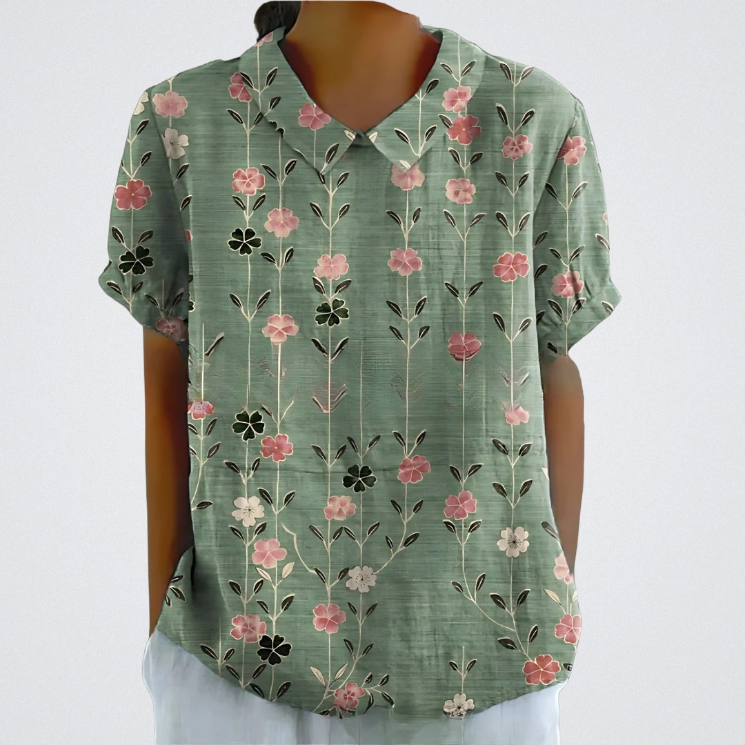 ALESSIA | Bloemenblouse met Harmonieuze Snit en Romantische Stijl voor Ontspannen Dagen