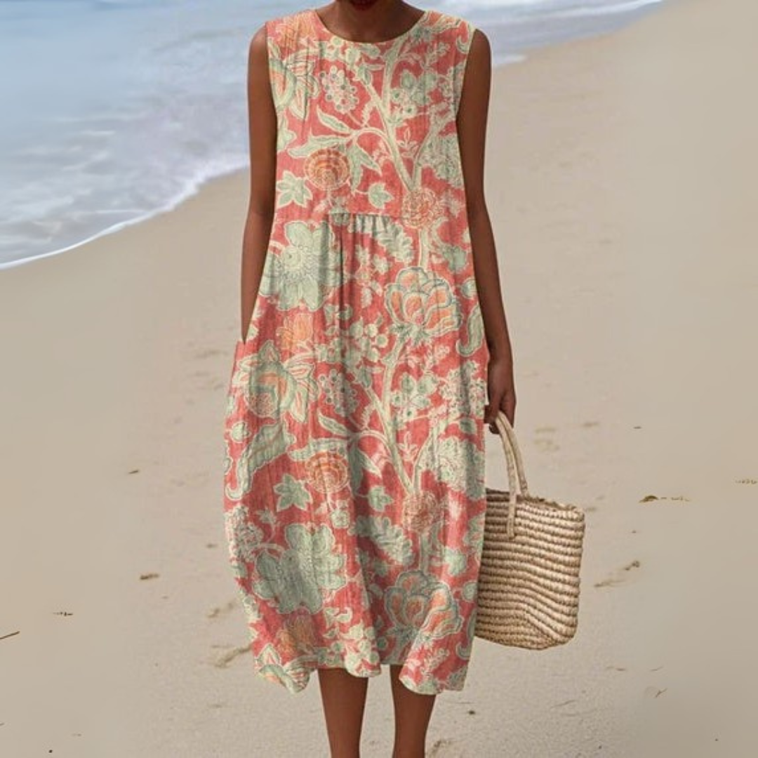 ANNELIES | Vintage Bloemenjurk met Comfortabele Pasvorm en Elegante Stijl voor Zomerse Dagen