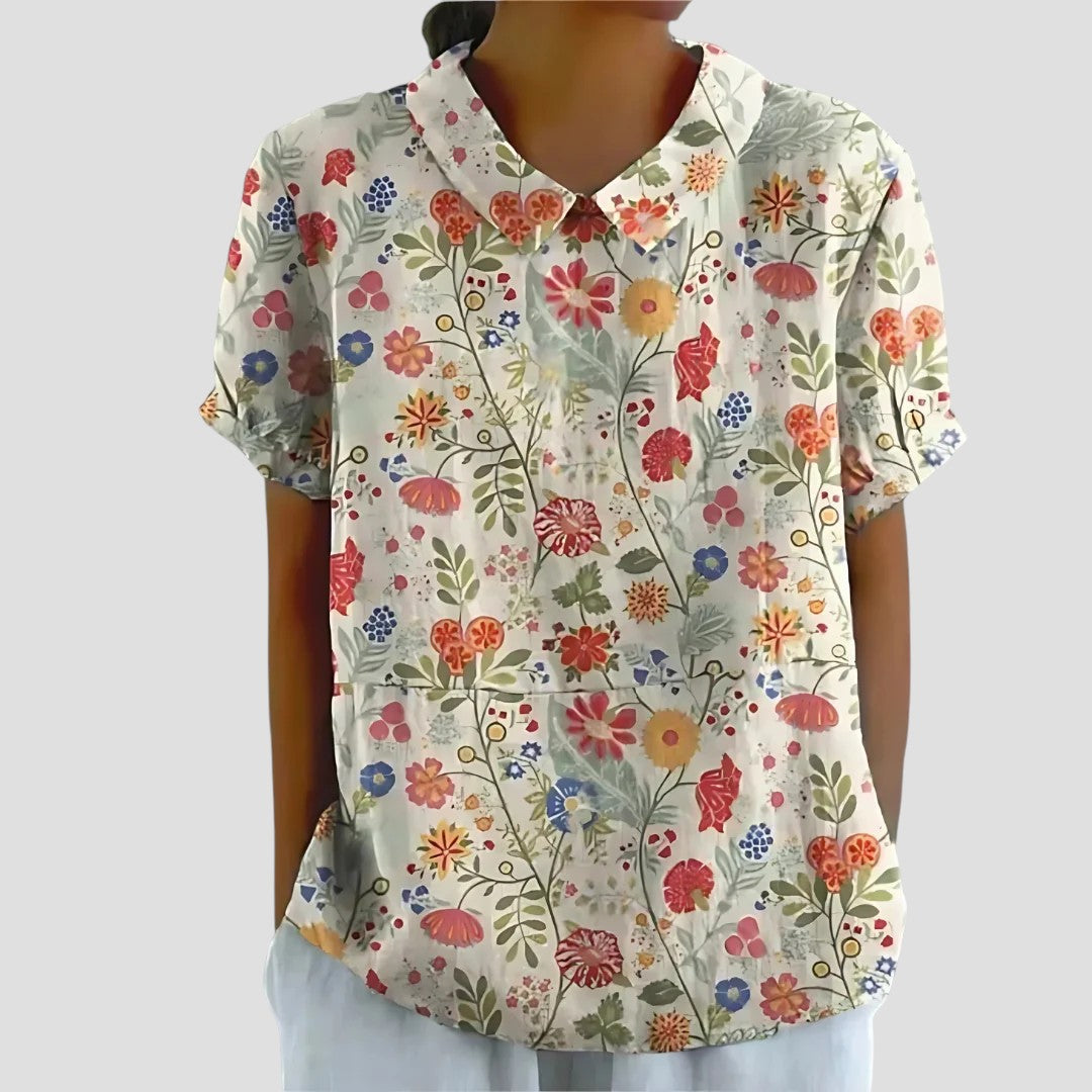 CATERINA | Bloemenblouse met Zachte Comfort en Natuurlijke Ontwerp voor Kleurrijke Dagen