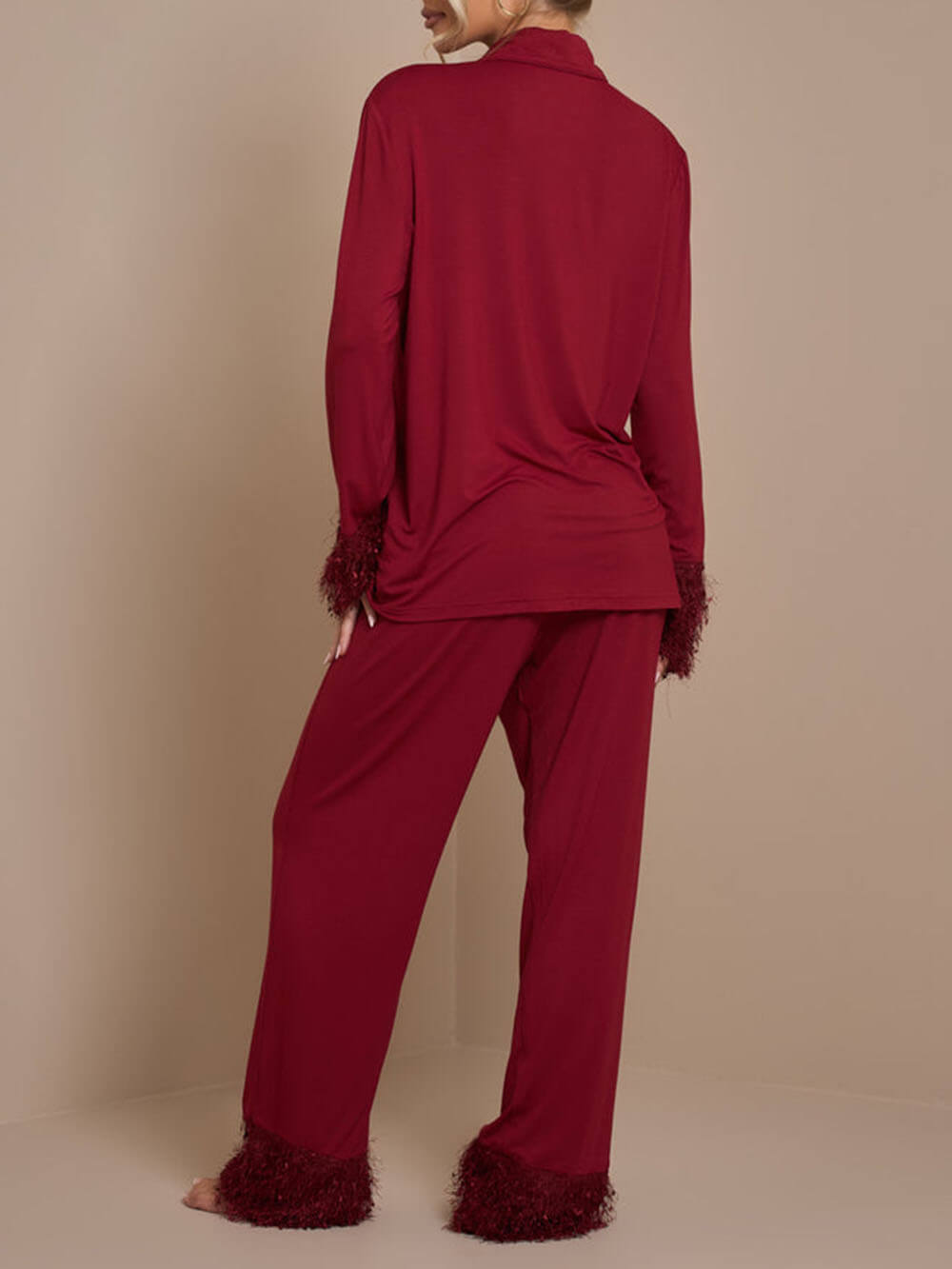Compleet pyjama met pompon en patchwork