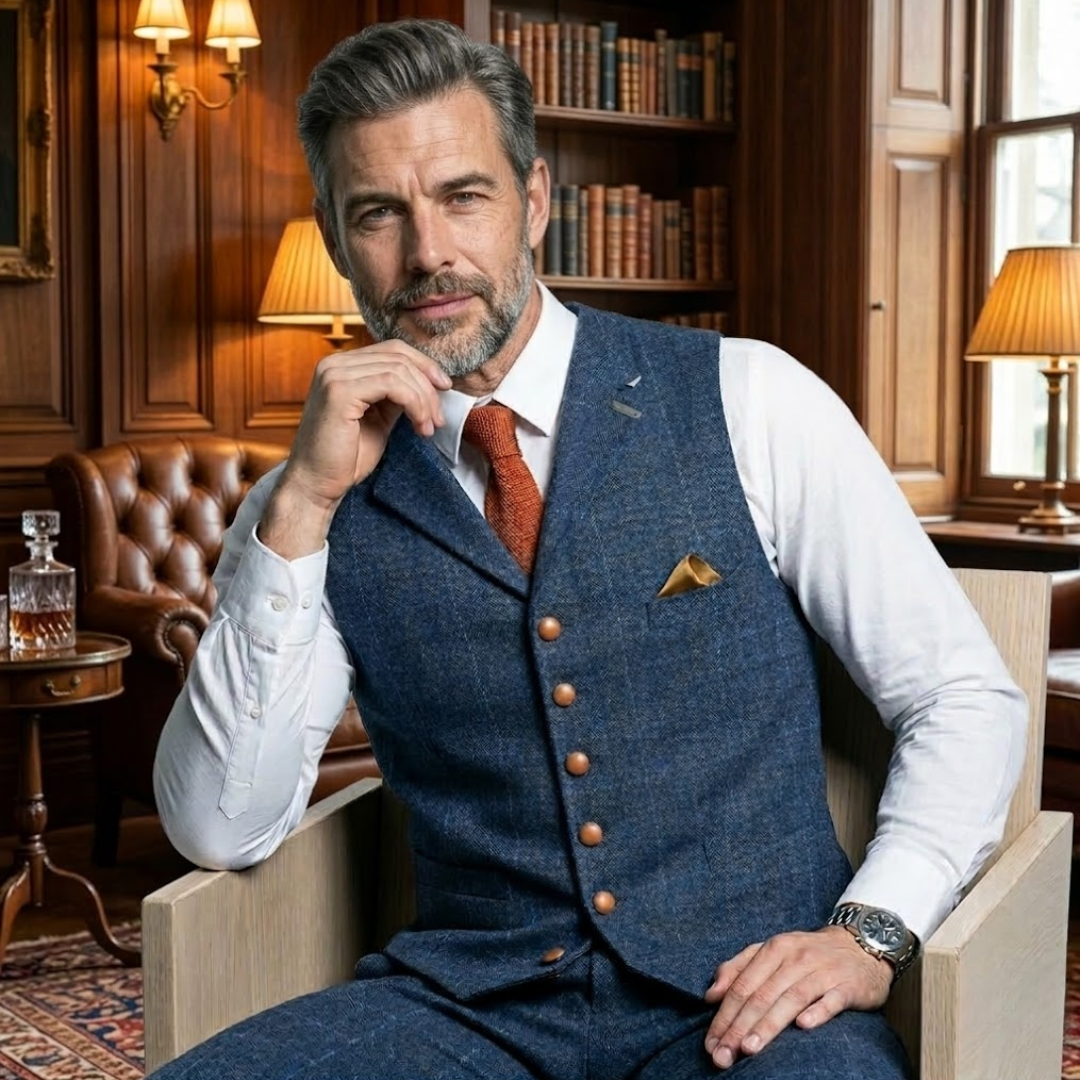 BRAM | Elegant Vest met Geruit Patroon en Tijdloze Pasvorm