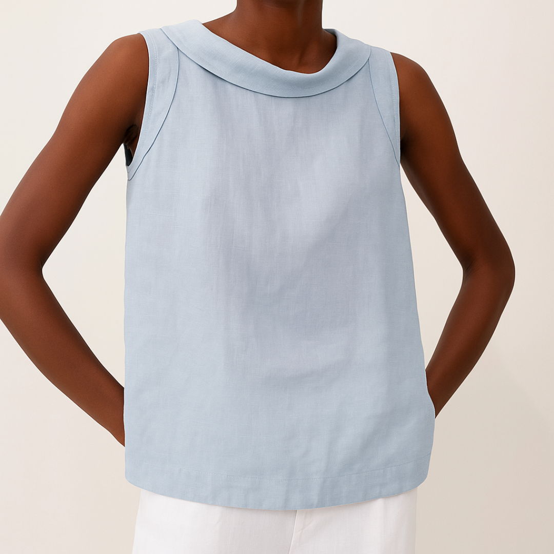 CATERINA | Elegante Mouwloze Top met Verfijnde Kraag en Ademend Pasvorm