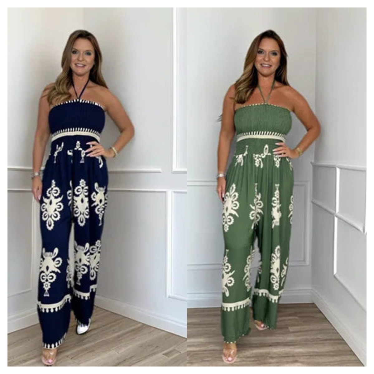 GABRIELLA | Off-shoulder Jumpsuit met Elastische Taille en Vloeiende Vakantiestijl