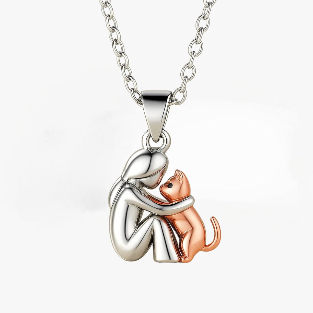 LadiVania™ | Hanger met Kat in Goud- of Rosékleur – Liefdevolle Verbinding in een Tijdloos Sieraad
