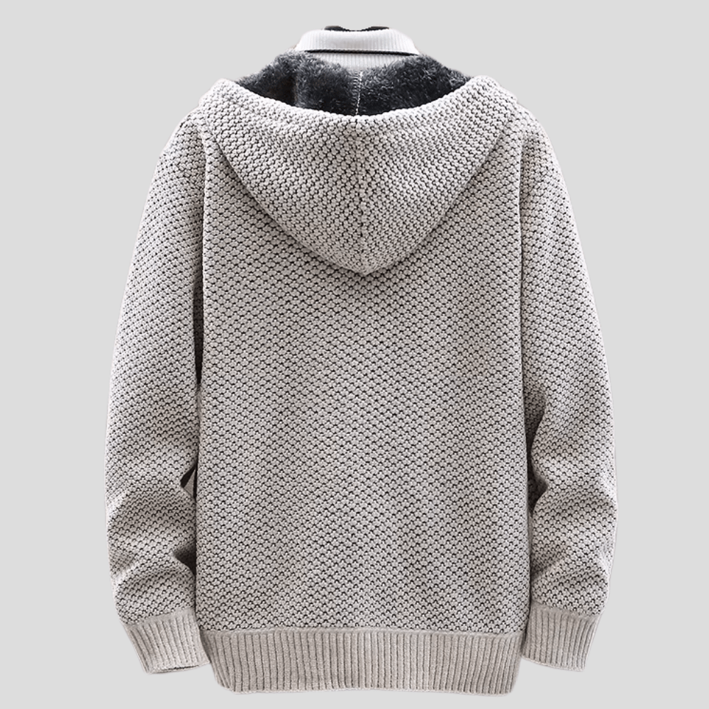 LARS | Gebreide Hoodie voor Heren met Warme Voering en Minimalistische Stijl