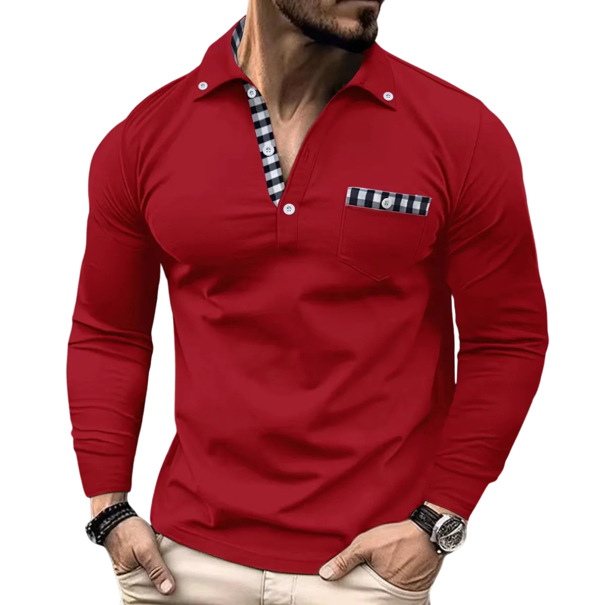 ARMAND | ELEGANTE POLO MET RUITDETAILS VOOR HEREN