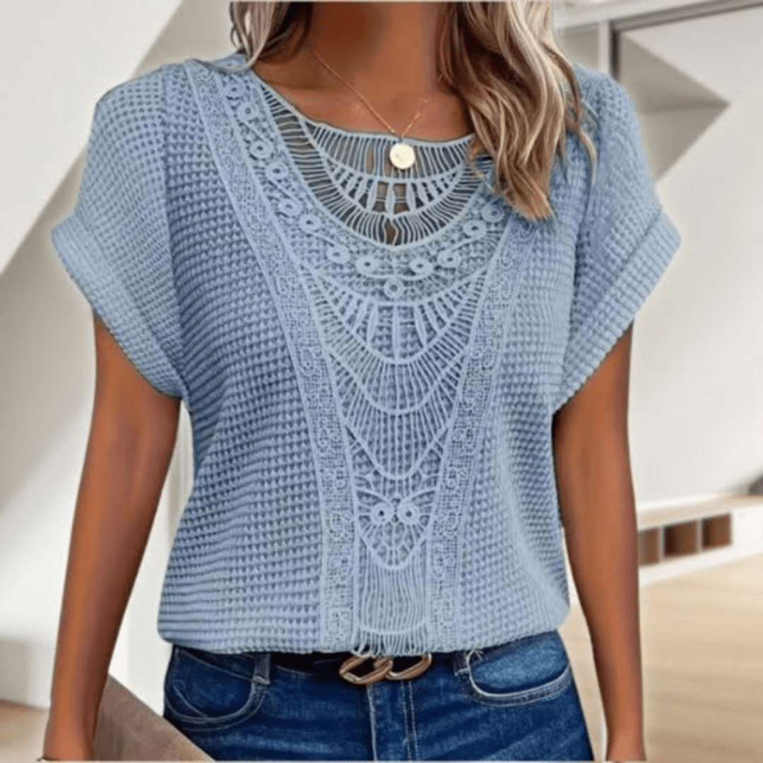 LILIANA | Elegante Blouse met Kantdetails en Ibiza-geïnspireerde Veelzijdigheid