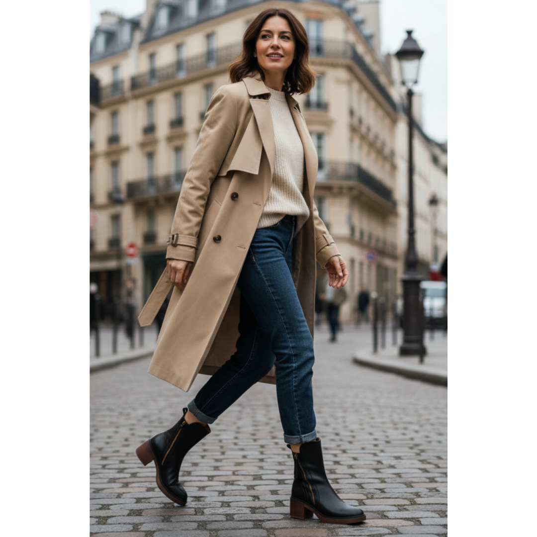 VALORINE™ | Zwarte Laarzen met Hak voor Comfort en Stijl