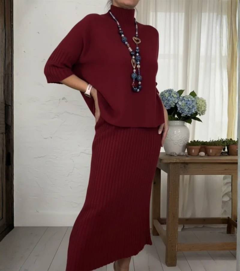 Debora | Compleet Gebreid Set met Vloeiende Pasvorm en Tijdloze Elegantie voor Elke Dag