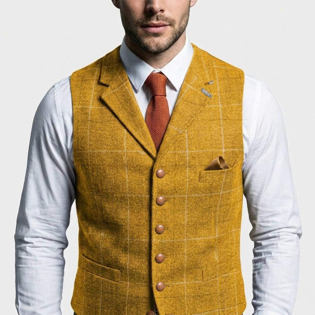 BRAM | Elegant Vest met Geruit Patroon en Tijdloze Pasvorm