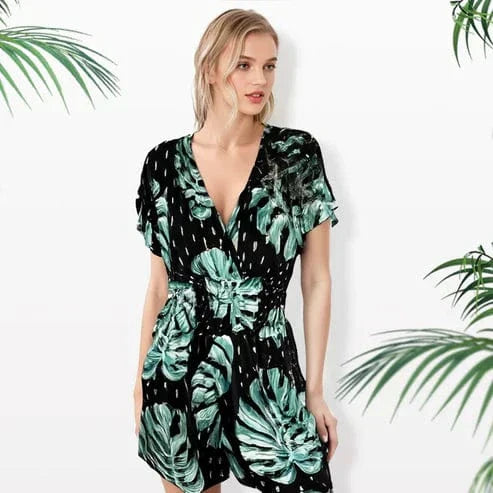 GABRIELLA | Bloemen Jumpsuit met Elastische Taille en Frisse Zomerstijl
