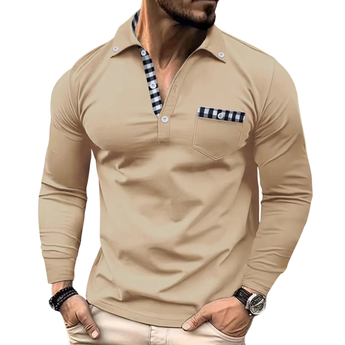 ARMAND | ELEGANTE POLO MET RUITDETAILS VOOR HEREN