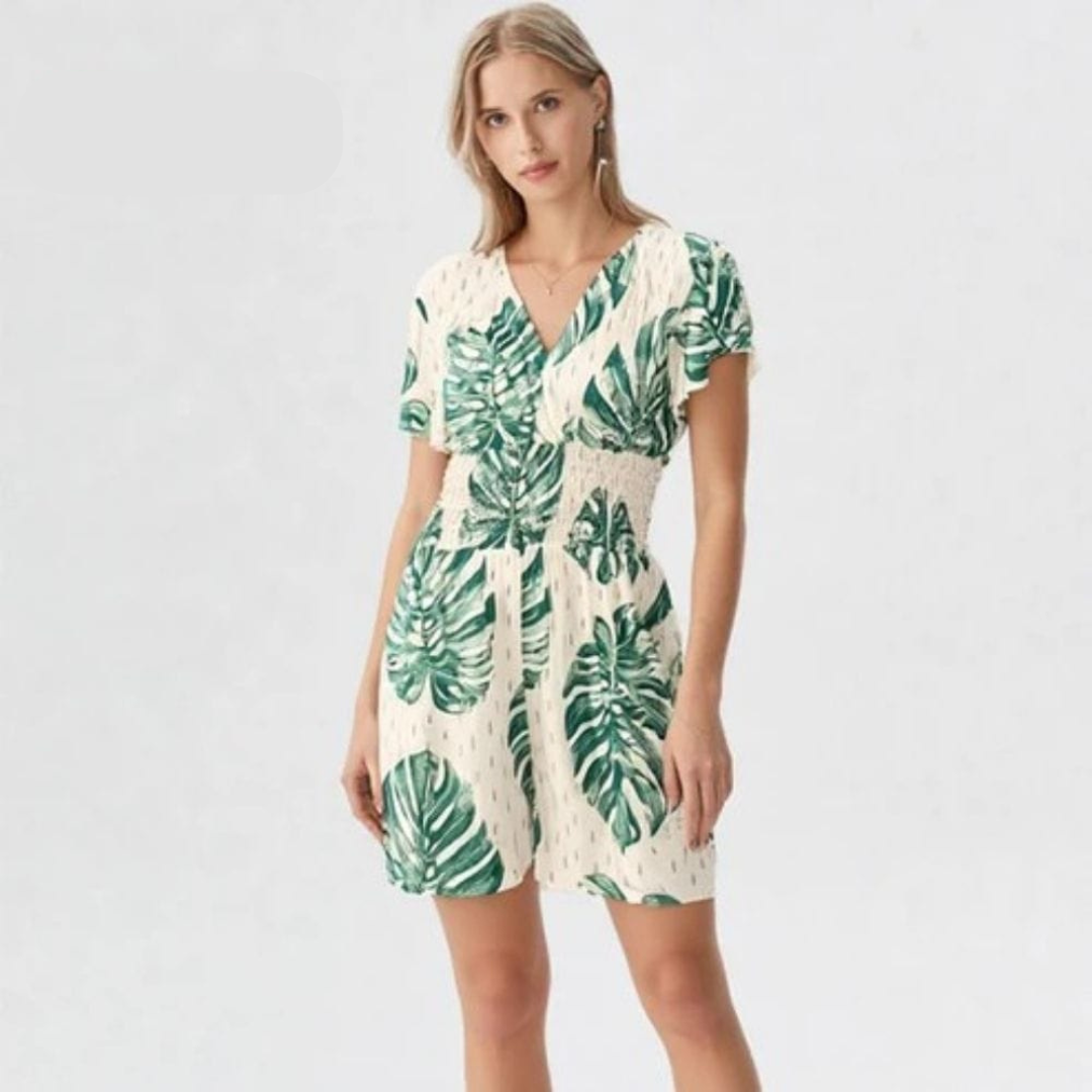 GABRIELLA | Bloemen Jumpsuit met Elastische Taille en Frisse Zomerstijl