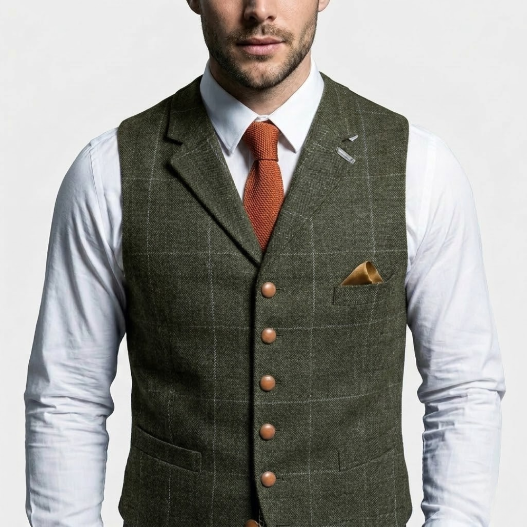 BRAM | Elegant Vest met Geruit Patroon en Tijdloze Pasvorm
