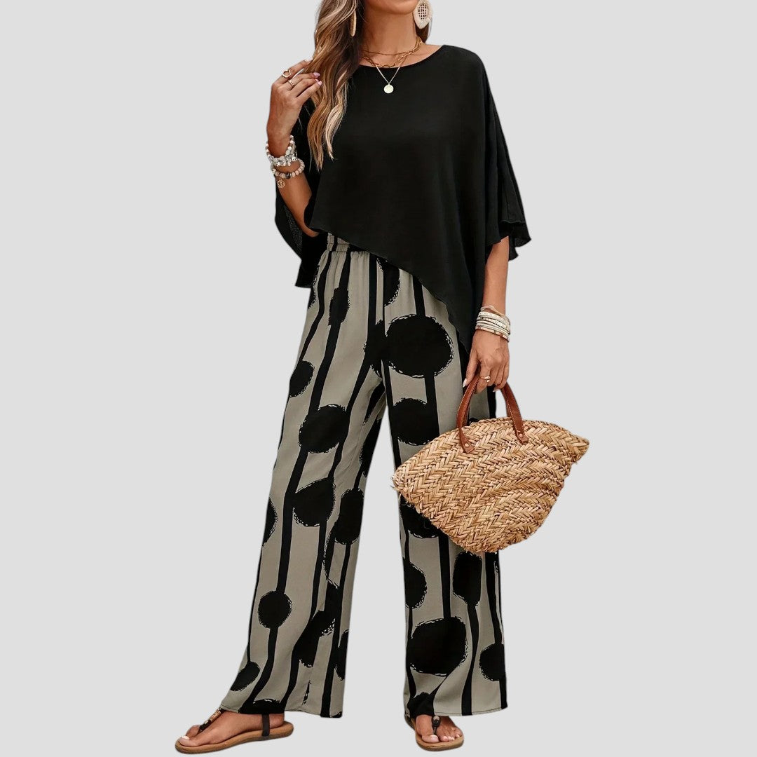 LILIANA | Compleet Casual Chic met Asymmetrische Top en Artistieke Broek voor Unieke Stijl