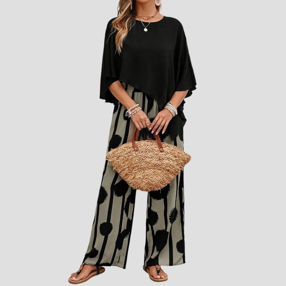 LILIANA | Compleet Casual Chic met Asymmetrische Top en Artistieke Broek voor Unieke Stijl