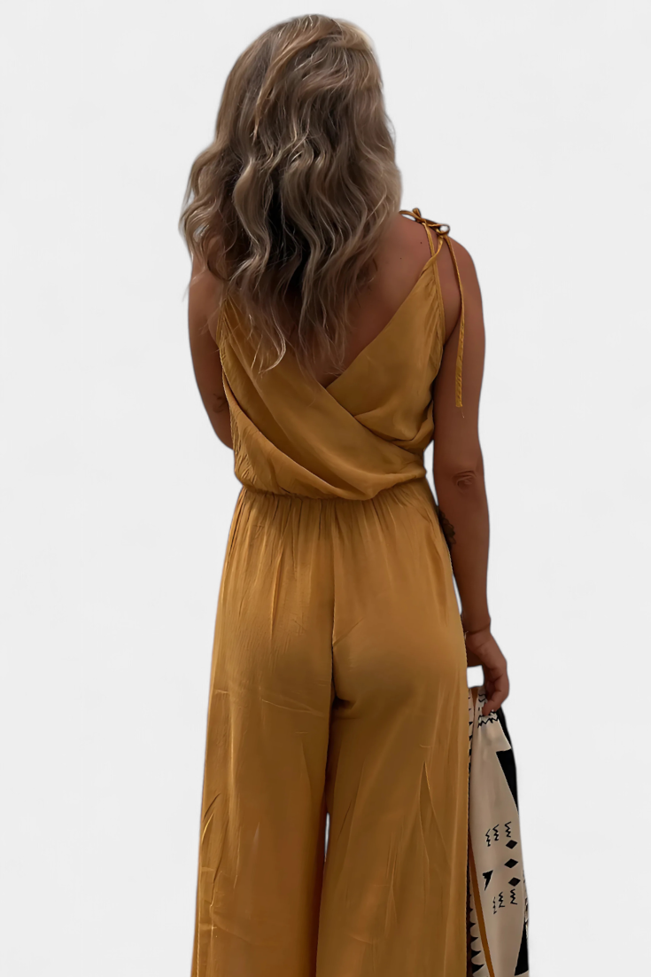 ROSALIA | Elegante Zomer Jumpsuit met Brede Pijpen en Vrouwelijke Snit