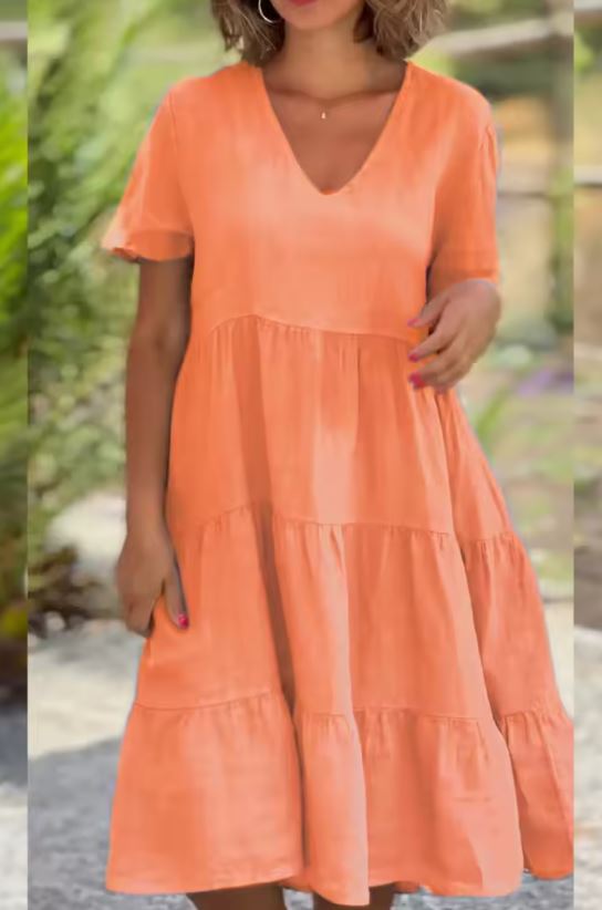 SOFIA | Licht Zomerjurk met Vloeiende Pasvorm en Elegante Casual Stijl