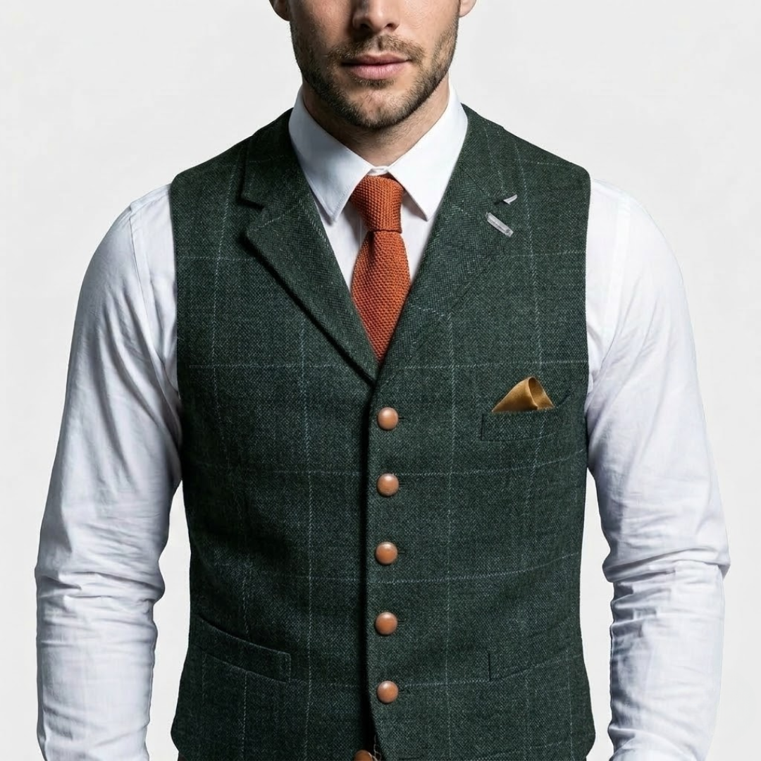 BRAM | Elegant Vest met Geruit Patroon en Tijdloze Pasvorm