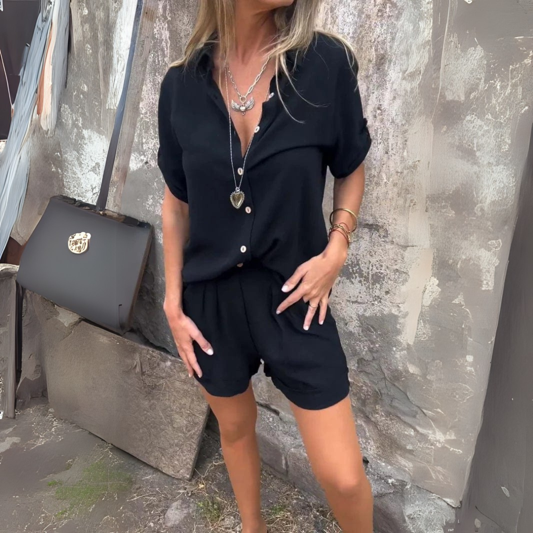 BIANCA | Lichte Zomeroutfit met Elegante Snit en Luchtige Pasvorm voor Ontspannen Dagen en Natuurlijke Looks