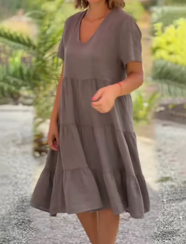 SOFIA | Licht Zomerjurk met Vloeiende Pasvorm en Elegante Casual Stijl