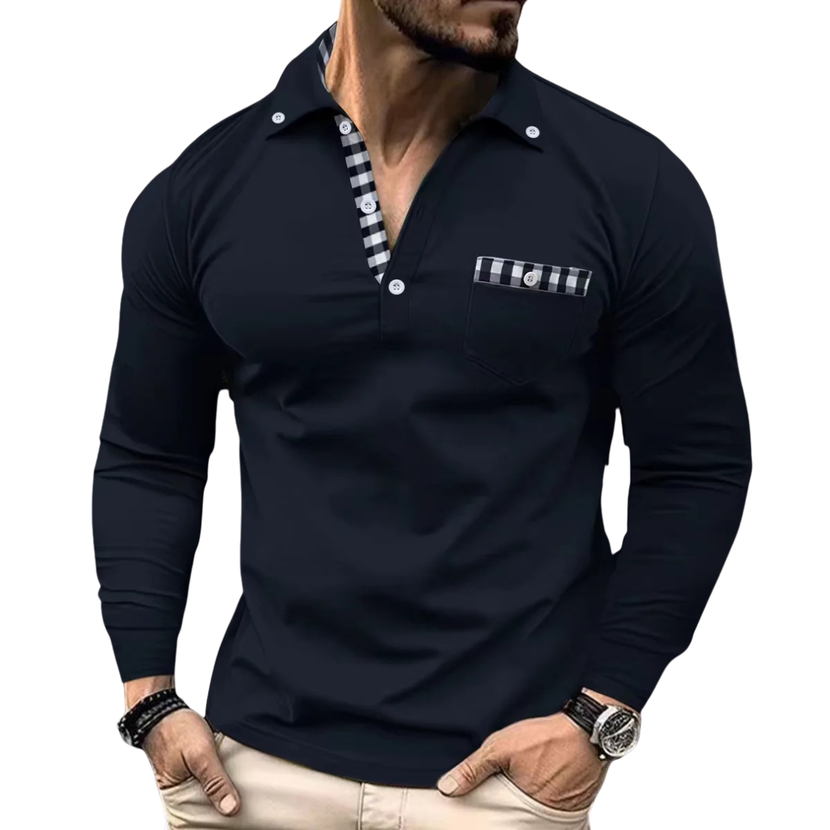 ARMAND | ELEGANTE POLO MET RUITDETAILS VOOR HEREN