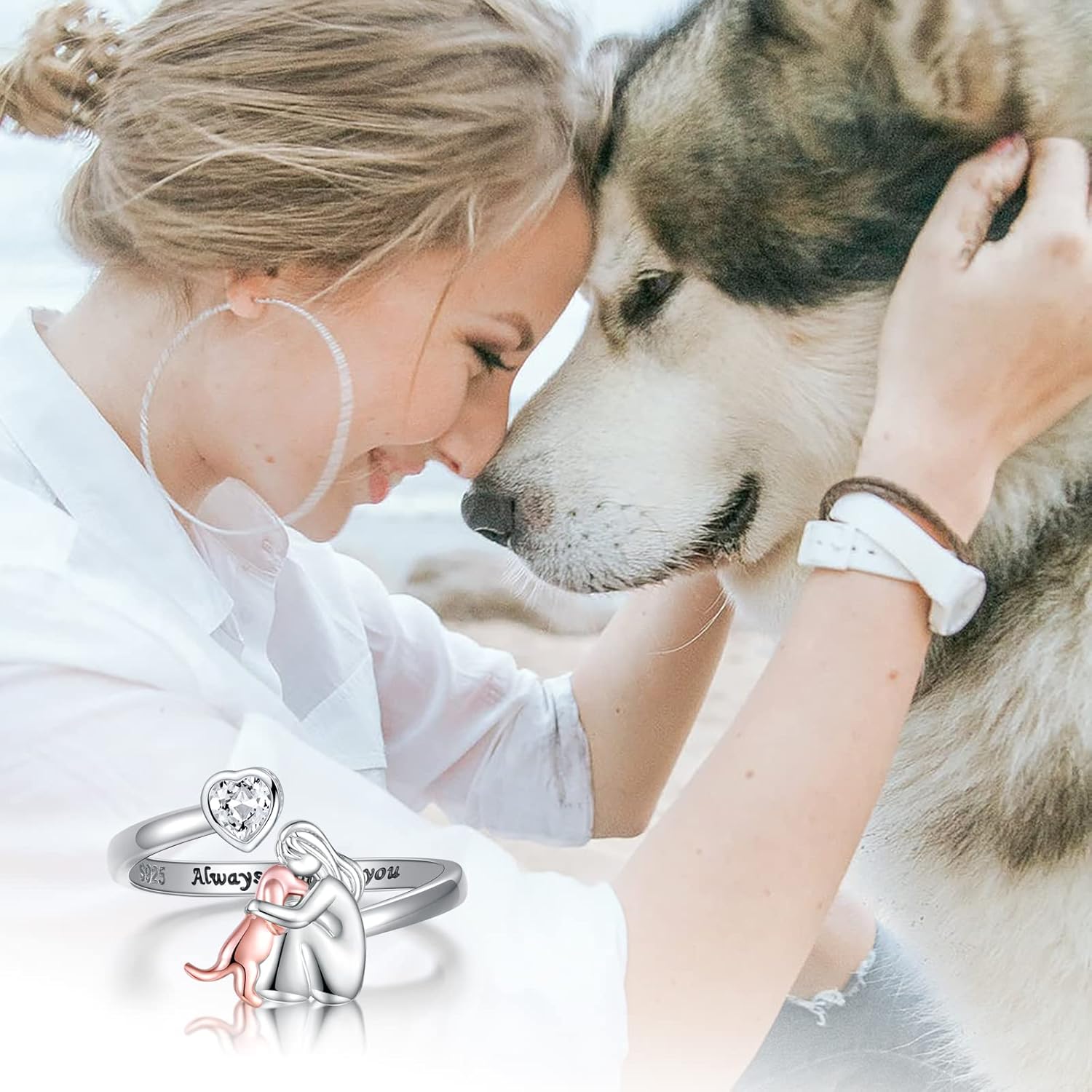 Anne™ - Ring met Hondicoon (Roze)