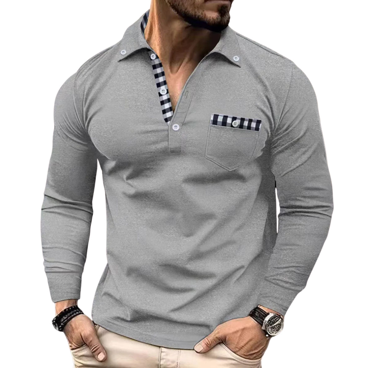 ARMAND | ELEGANTE POLO MET RUITDETAILS VOOR HEREN