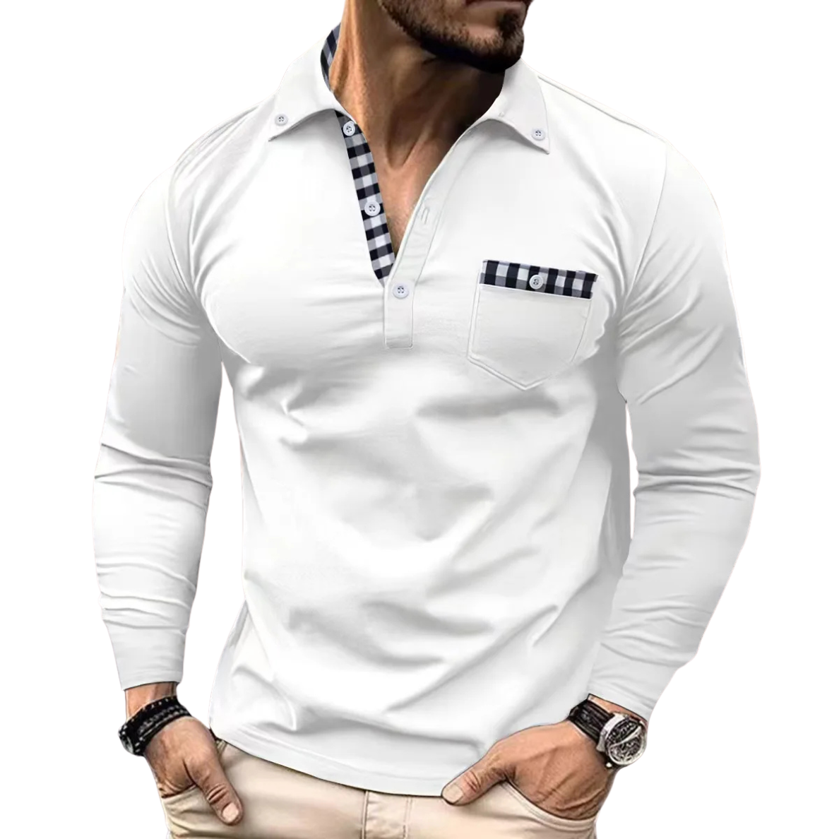 ARMAND | ELEGANTE POLO MET RUITDETAILS VOOR HEREN