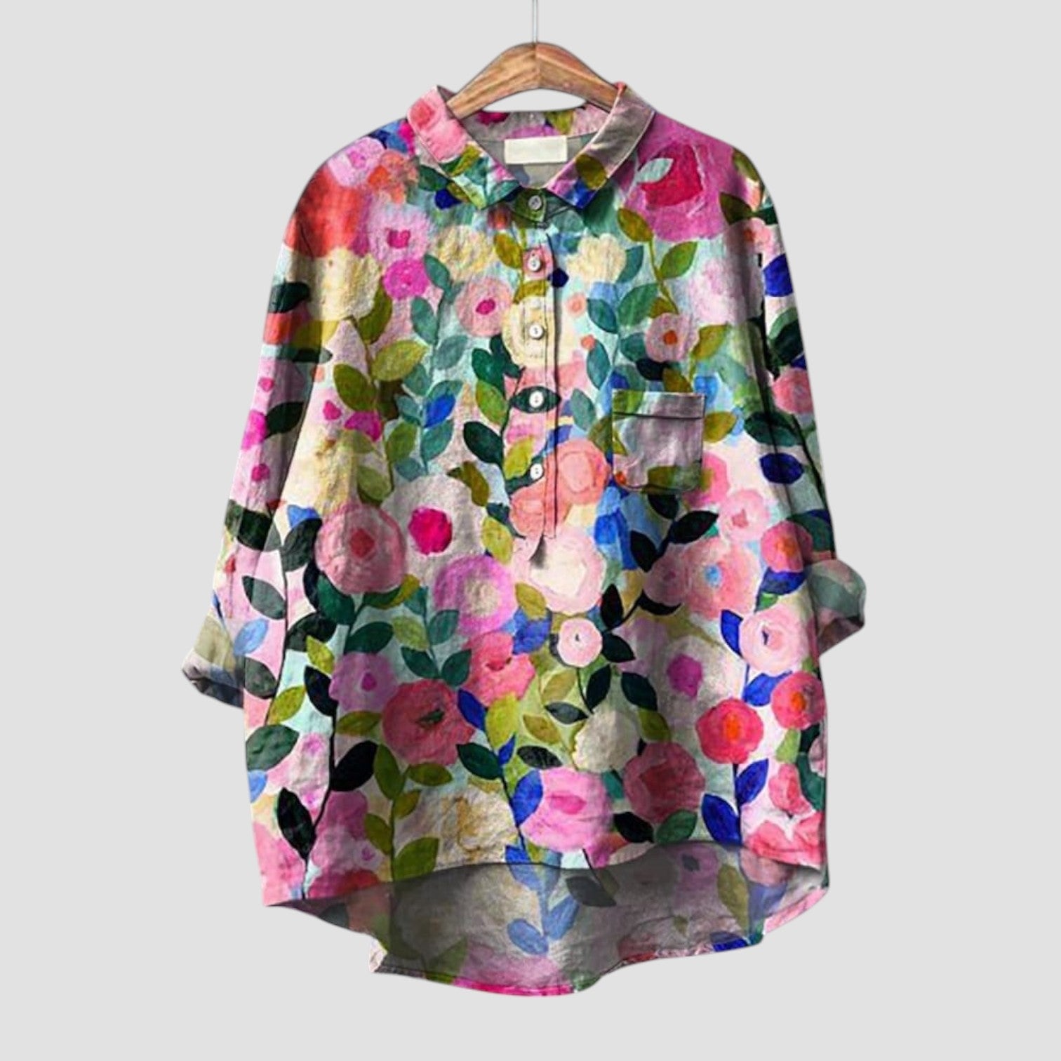 Veronica | Over-sized bloemenblouse met levendige kleuren en romantische stijl